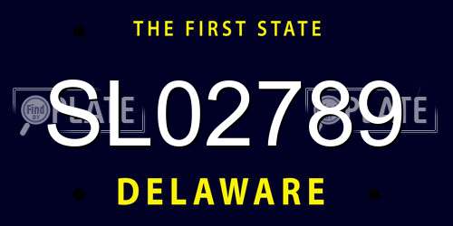 SL02789 Delaware License Plate
