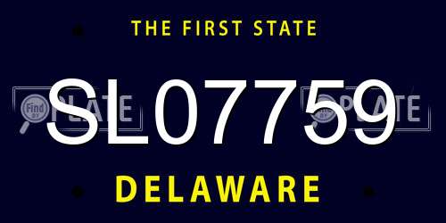 SL07759 Delaware License Plate