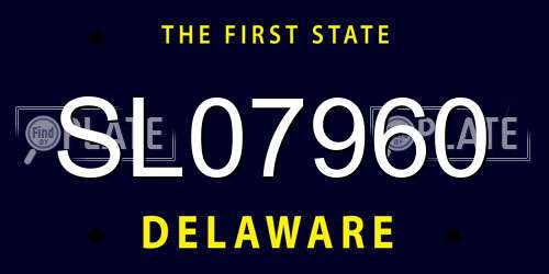 SL07960 Delaware License Plate