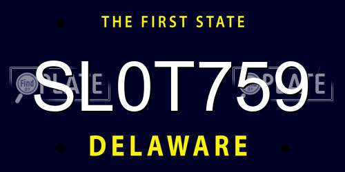 SL0T759 Delaware License Plate