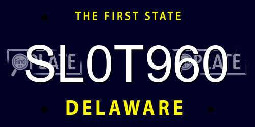 SL0T960 Delaware License Plate