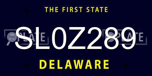 SL0Z289 Delaware License Plate
