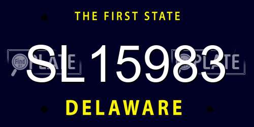 SL15983 Delaware License Plate