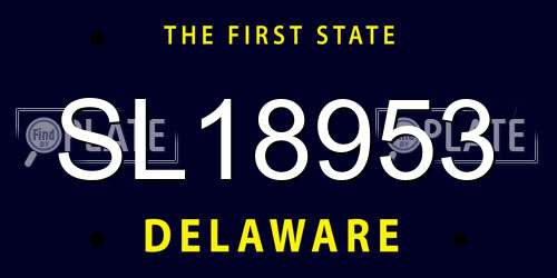SL18953 Delaware License Plate