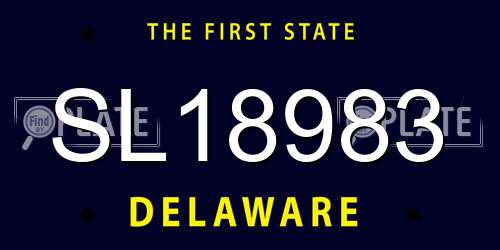 SL18983 Delaware License Plate
