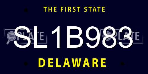 SL1B983 Delaware License Plate