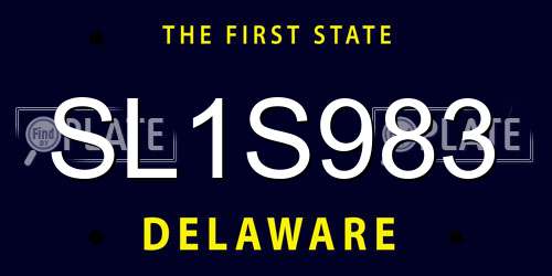 SL1S983 Delaware License Plate