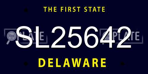 SL25642 Delaware License Plate