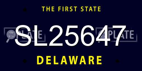 SL25647 Delaware License Plate