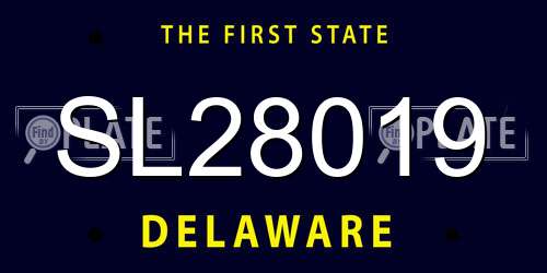 SL28019 Delaware License Plate