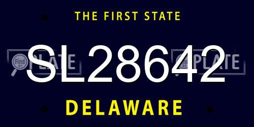 SL28642 Delaware License Plate
