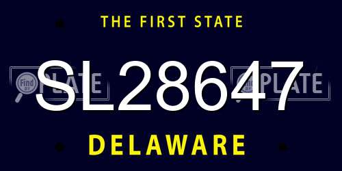 SL28647 Delaware License Plate