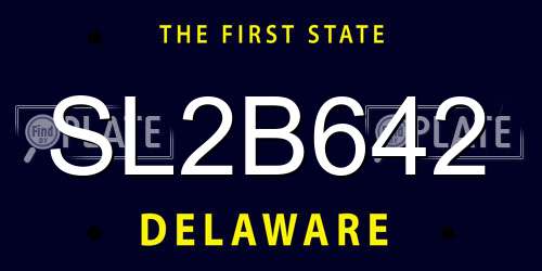 SL2B642 Delaware License Plate