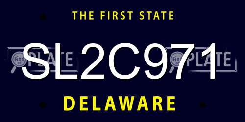 SL2C971 Delaware License Plate