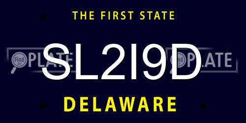 SL2I9D Delaware License Plate