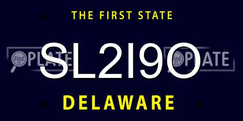 SL2I9O Delaware License Plate