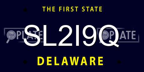 SL2I9Q Delaware License Plate