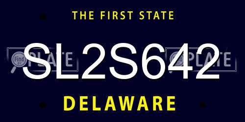 SL2S642 Delaware License Plate