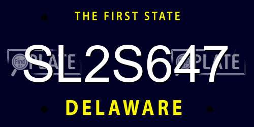 SL2S647 Delaware License Plate