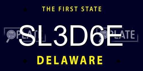 SL3D6E Delaware License Plate
