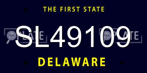 SL49109 Delaware License Plate