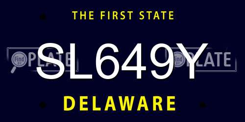 SL649Y Delaware License Plate