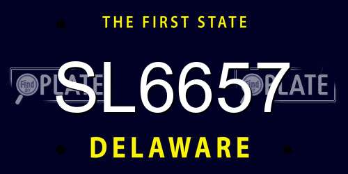 SL6657 Delaware License Plate
