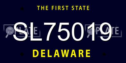 SL75019 Delaware License Plate