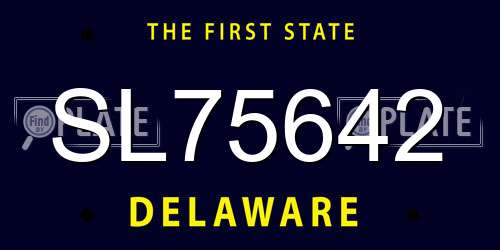 SL75642 Delaware License Plate
