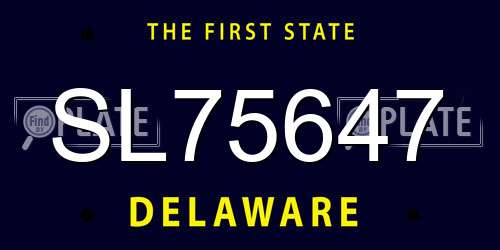 SL75647 Delaware License Plate