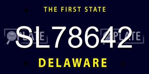 SL78642 Delaware License Plate