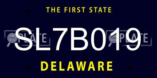 SL7B019 Delaware License Plate