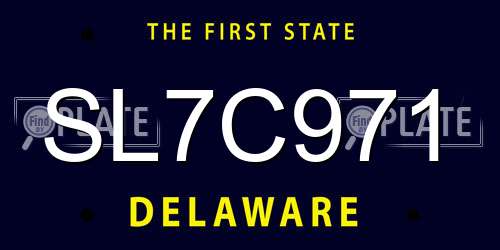 SL7C971 Delaware License Plate