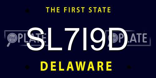 SL7I9D Delaware License Plate