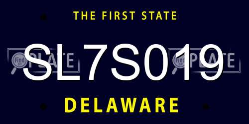SL7S019 Delaware License Plate