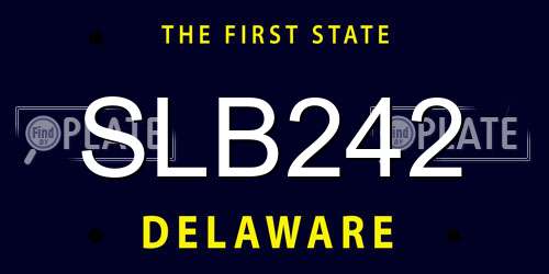 SLB242 Delaware License Plate