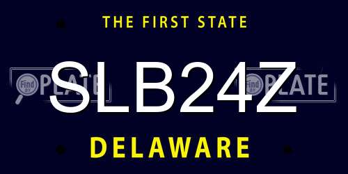 SLB24Z Delaware License Plate