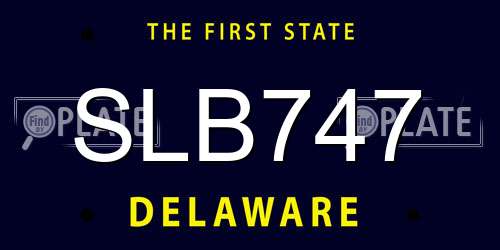 SLB747 Delaware License Plate