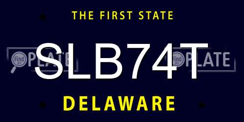 SLB74T Delaware License Plate