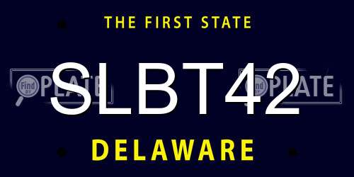 SLBT42 Delaware License Plate