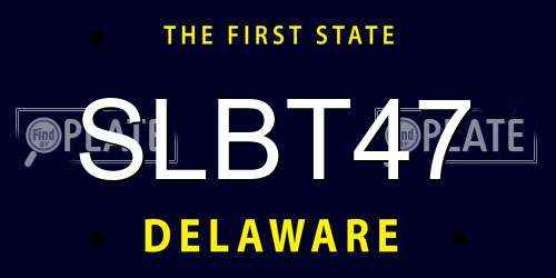 SLBT47 Delaware License Plate