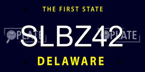 SLBZ42 Delaware License Plate