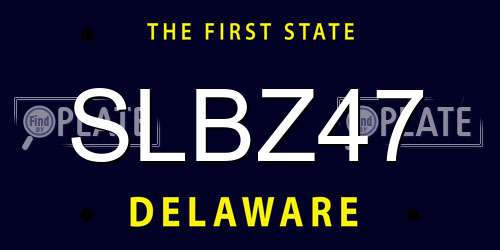 SLBZ47 Delaware License Plate