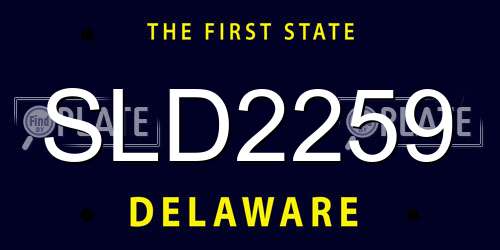 SLD2259 Delaware License Plate
