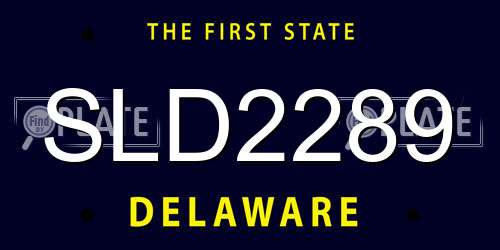 SLD2289 Delaware License Plate