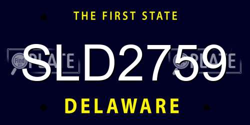 SLD2759 Delaware License Plate