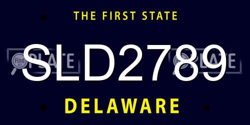 SLD2789 Delaware License Plate