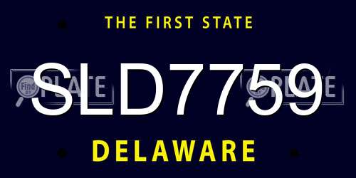 SLD7759 Delaware License Plate