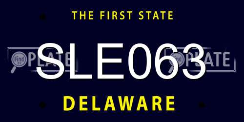SLE063 Delaware License Plate