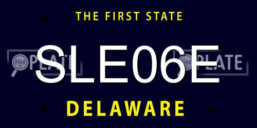 SLE06E Delaware License Plate